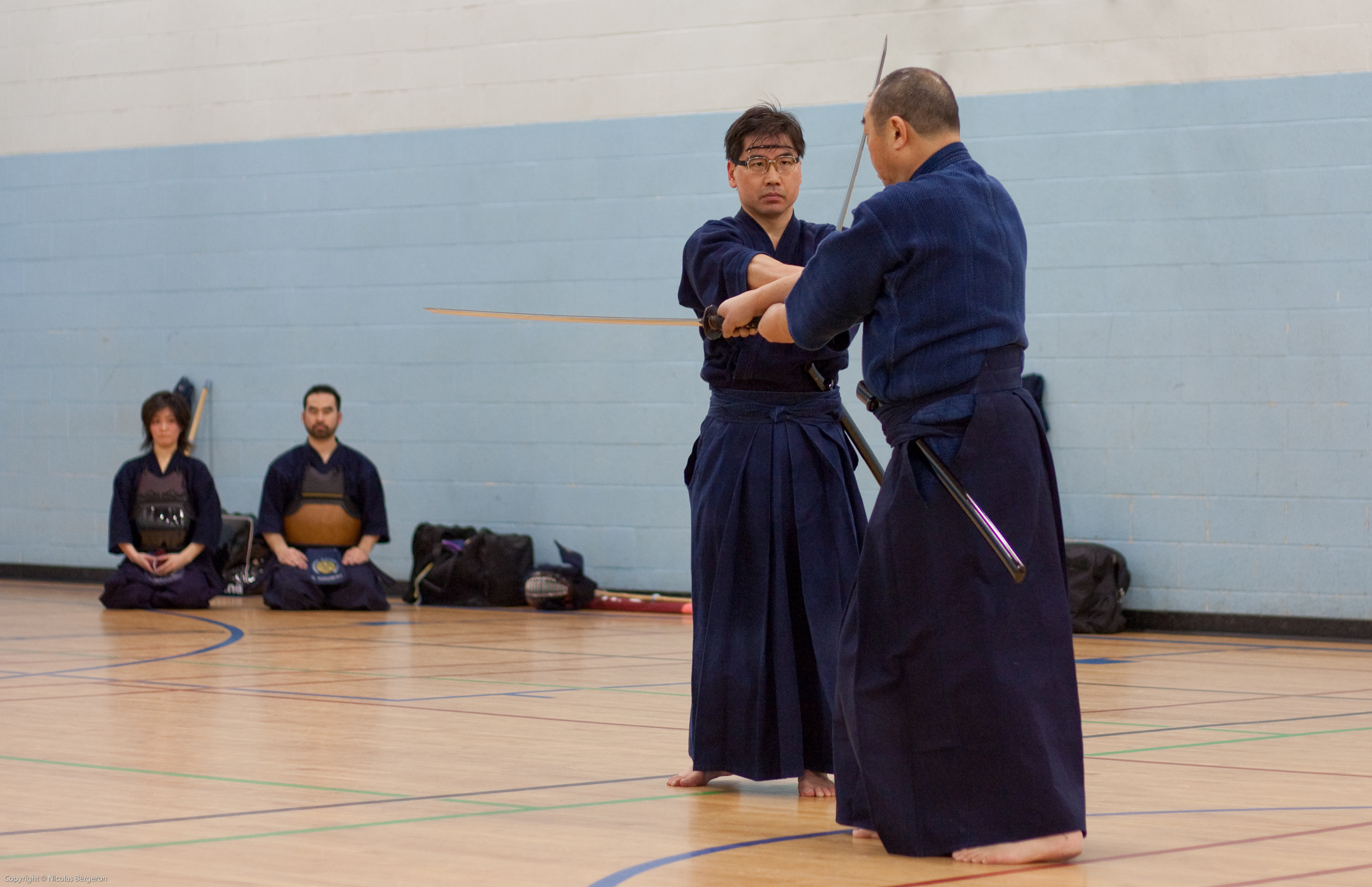 Two men practicing Kendo