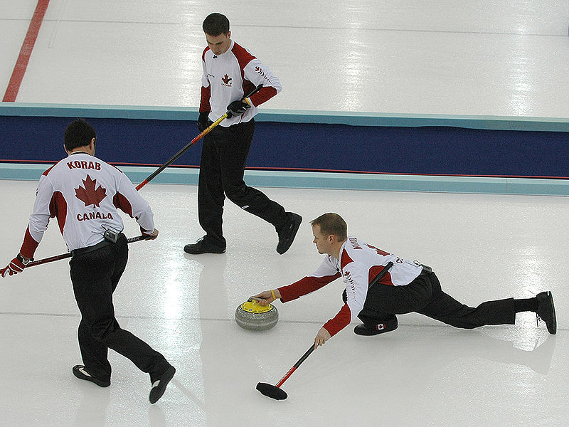 Curling Rink showing three games in play.