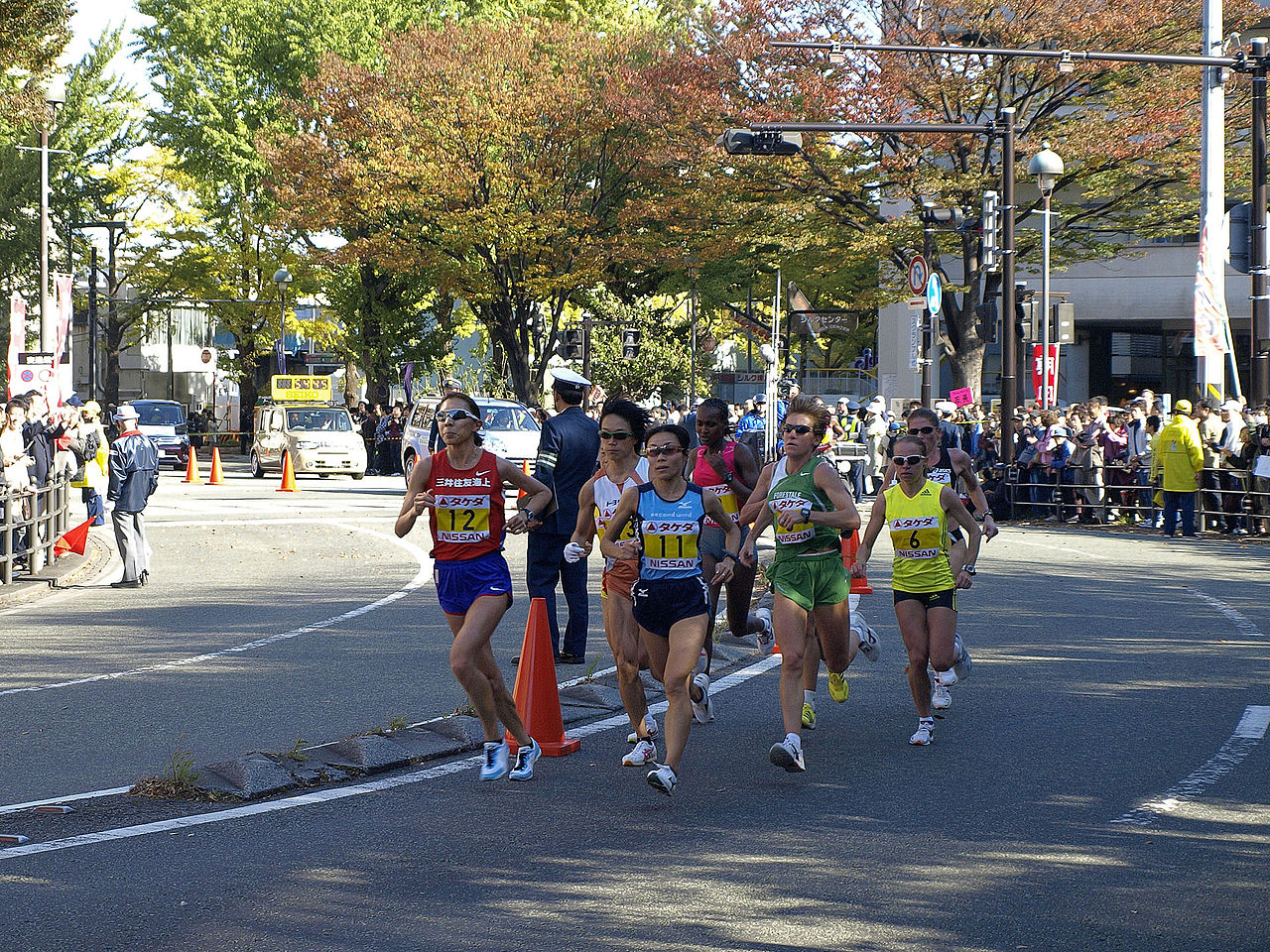 A man running on a bridge